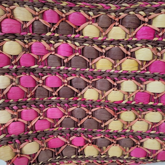 H&M  Colorful woven straw tote tote bag - Picture 2 of 6